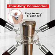 Silver Crowd Control Stanchions 100cm with 1.5m Black Velvet Rope
