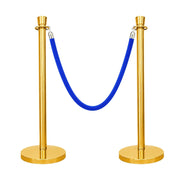 Gold Crowd Control Stanchions 100cm with 1.5m Blue Velvet Rope