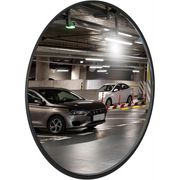 black indoor wide angle convex safety mirror for security and visibility