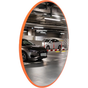 orange indoor wide angle convex safety mirror for security and visibility