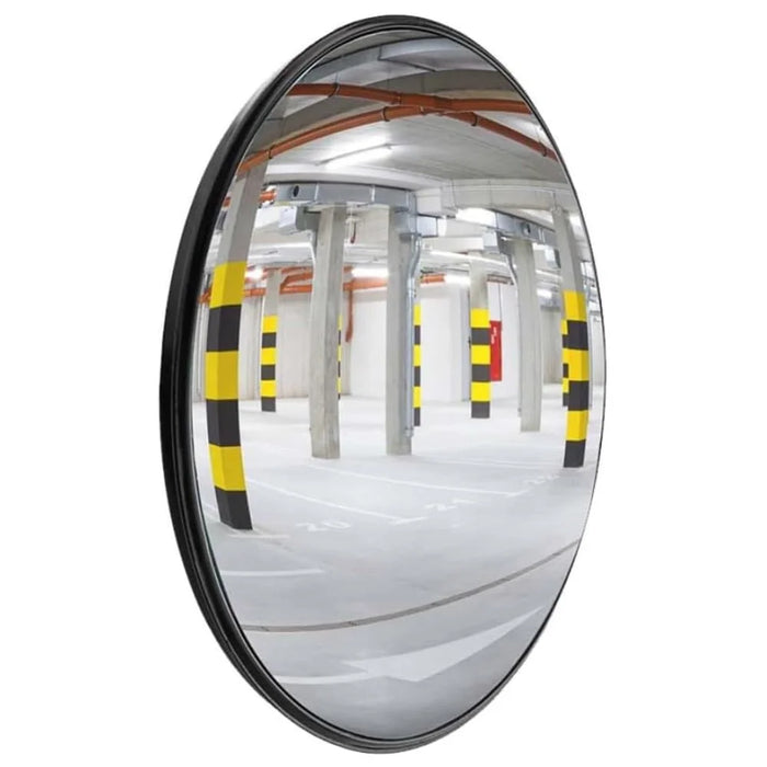 black indoor convex safety mirror for wide angle visibility in commercial facilities