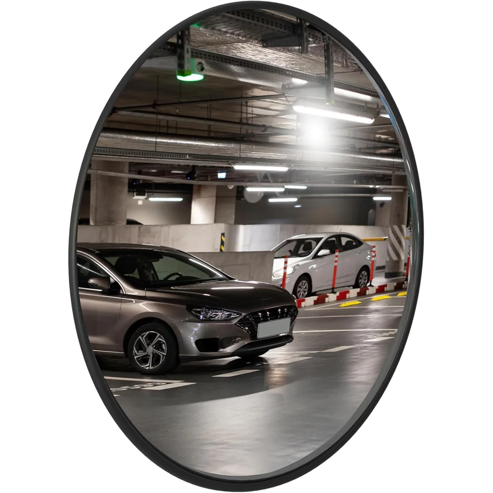 orange indoor convex safety mirror for wide angle security and visibility