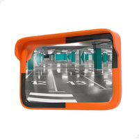 eighty centimeter black indoor and outdoor convex safety mirror with wide angle view for security and visibility