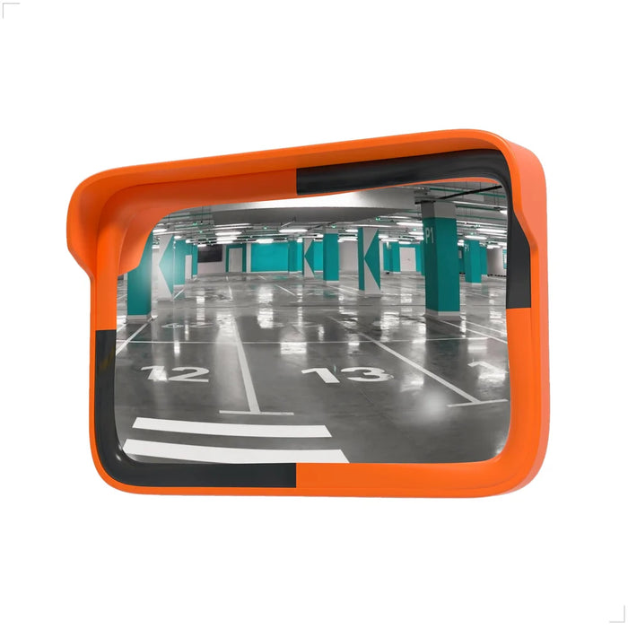 eighty centimeter black indoor and outdoor convex safety mirror with wide angle view for security and visibility