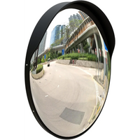 eighty centimeter black indoor and outdoor convex safety mirror with wide angle view for security and visibility