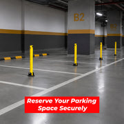 Parking Post Security Barrier 67CM Yellow Fold Down Bollard