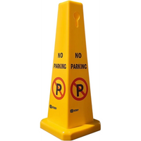 yellow no parking cone for clear parking restriction warnings