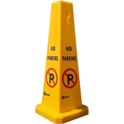 yellow no parking cone for clear parking restriction warnings
