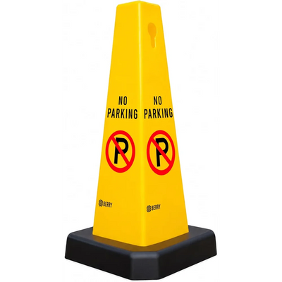 No Parking Cone 67CM Yellow with Weighted Base