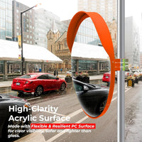 outdoor convex mirror for parking area security and vehicle safety