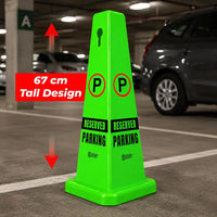 green parking marker cone for reserved and controlled parking spaces
