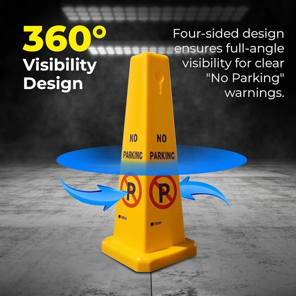 yellow parking restriction cone for traffic and access management