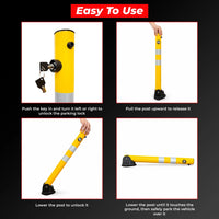 yellow parking space barrier for reserved parking management