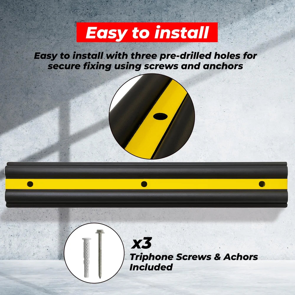black wall bumper protector for parking garage and vehicle protection