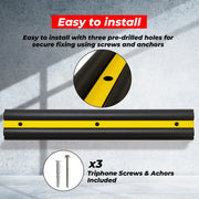 black wall bumper protector for parking garage and vehicle protection