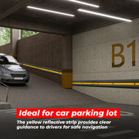 black PVC wall protector with reflective strips for enhanced visibility