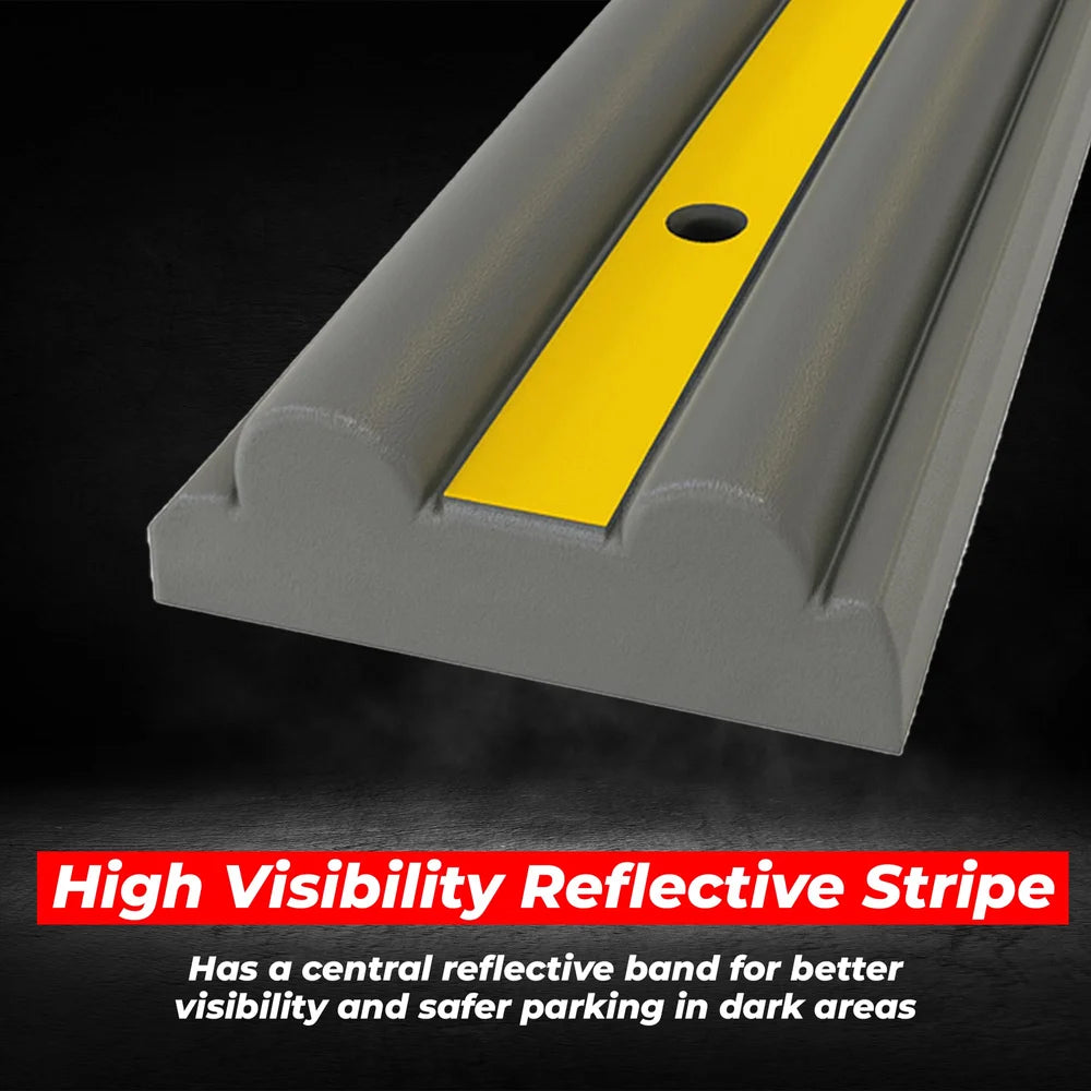 grey PVC wall protector with reflective strips for enhanced visibility