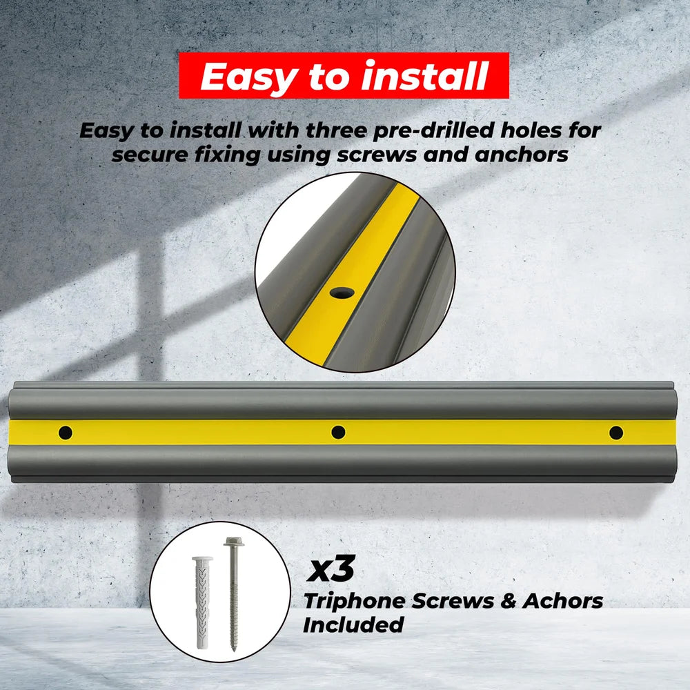 grey reflective wall protection guard for collision prevention