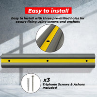 grey reflective wall protection guard for collision prevention