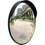 black outdoor wide angle safety convex mirror for security and visibility