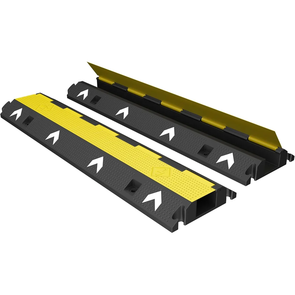 single channel cable protector ramp for protecting power and data cables