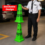 green traffic parking marker cone for vehicle parking management