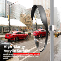 black convex traffic safety mirror for outdoor road monitoring