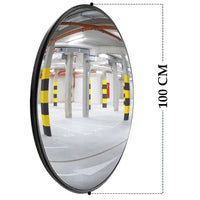 black indoor convex mirror for warehouse blind corner safety and traffic awareness