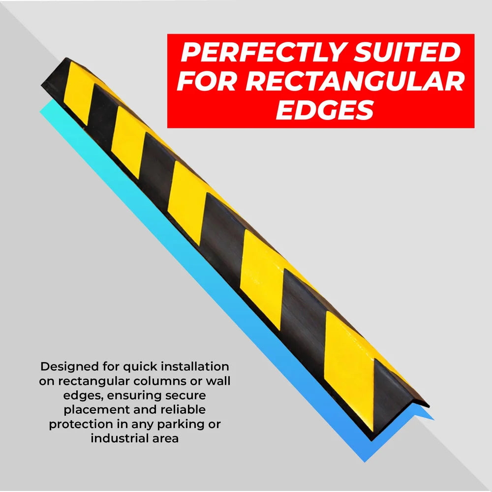 rubber corner guard with reflective strips for warehouse safety