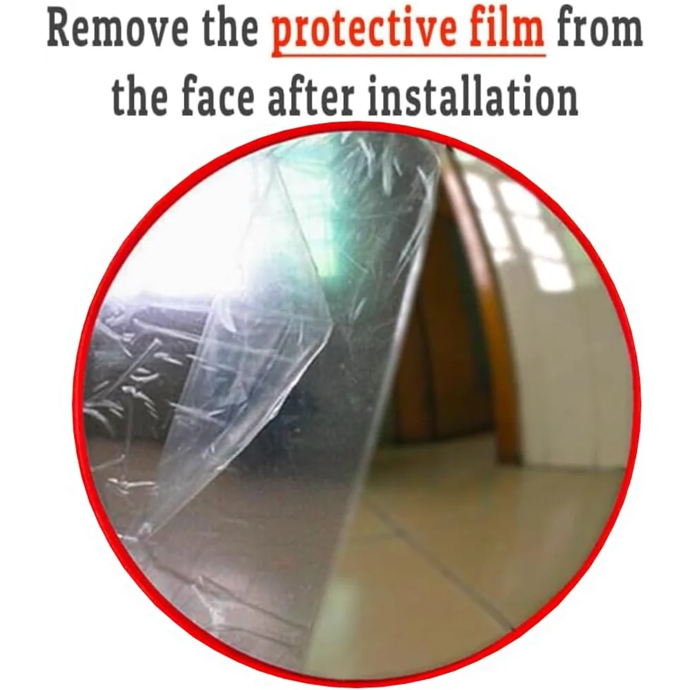 orange convex mirror for warehouse safety and traffic awareness