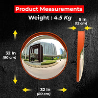 eighty centimeter orange wide angle convex mirror for outdoor safety and traffic visibility