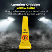 yellow no parking warning cone for restricted parking areas